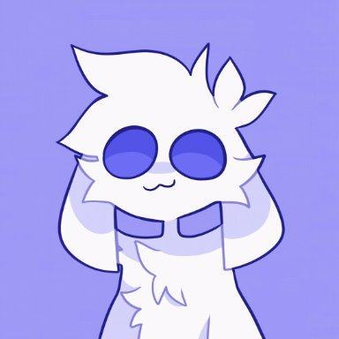 zesty lemonss, clyde (discord), discord (app), ambiguous gender, anthro, fur, notification, purple background, purple eyes, simple background, solo, white body, white fur, animated, short playtime