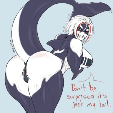 usui, gris swimsuit, animal humanoid, cetacean, cetacean humanoid, delphinoid, humanoid, mammal, marine, marine humanoid, oceanic dolphin, orca, orca humanoid, toothed whale, abs