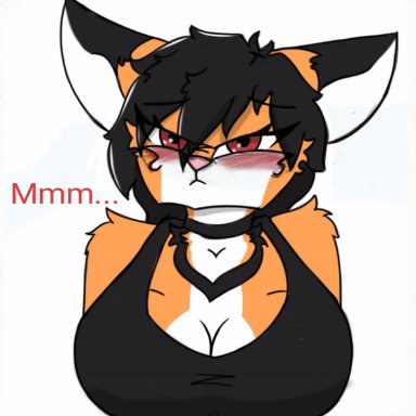 pace-maker, fan character, maxine boulevard, canid, canine, fox, mammal, anthro, big breasts, blush, breasts, female, pouting, solo, thick thighs