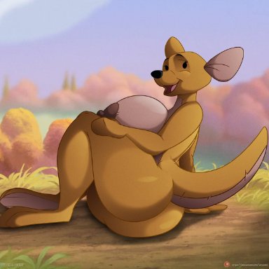 el-loko, kanga, disney, winnie the pooh (franchise), kangaroo, macropod, mammal, marsupial, anthro, big breasts, big butt, breasts, butt, female, nude