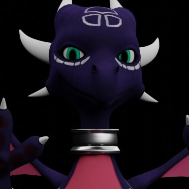 wingsandfire72, cynder, activision, legend of spyro, spyro the dragon, dragon, bedroom eyes, claws, collar, female, feral, green eyes, hand gesture, horn, kissing