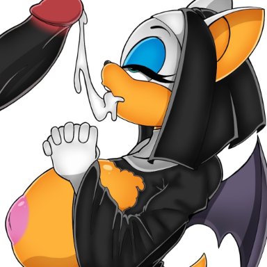 dalley-the-alpha, rouge the bat, shadow the hedgehog, sega, sonic the hedgehog (series), chiropteran, mammal, anthro, big breasts, bodily fluids, breasts, cum, cum in mouth, cum inside, duo