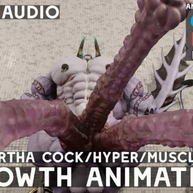 aeonortha, interz, final fantasy, square enix, behemoth (ff), anthro, big muscles, big penis, duo, expansion, first person view, genital expansion, genital growth, genitals, growth