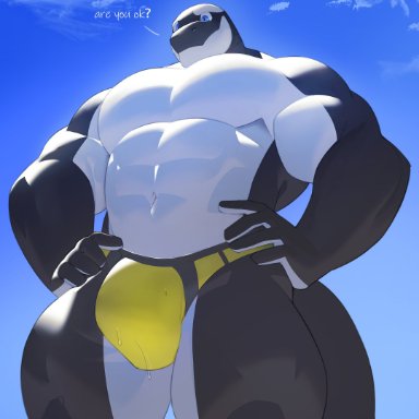 cxcxxcxxxx, cetacean, delphinoid, mammal, marine, oceanic dolphin, orca, toothed whale, 5 fingers, abs, anthro, belly, big abs, big biceps, big brachioradialis