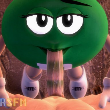 countersfm, ms. green (m m), m and m's, mars incorporated, source filmmaker, food creature, human, living candy, mammal, waddling head, alley, big penis, boots, candy, clothing