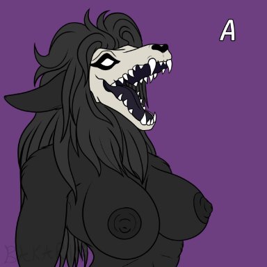 big chief bakari (artist), scp-1471, scp-1471-a, scp foundation, canid, canine, malo, mammal, monster, undead, anthro, areola, black areola, black body, black fur