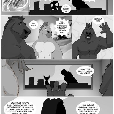 misterstallion, equid, equine, horse, mammal, male, male/male, nude, profanity, public, text, 4:5, comic, english text, hi res