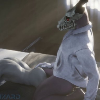 diffusedlizard, anon, elias ainsworth, the ancient magus bride, demon, human, humanoid, mammal, monster, anal, bone, butt, clothed, clothing, day
