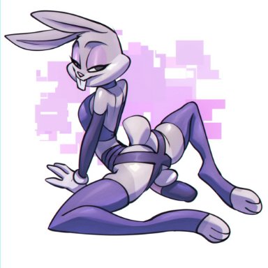 bigdad, bugs bunny, looney tunes, warner brothers, lagomorph, leporid, mammal, rabbit, abstract background, anthro, arched back, balls, bedroom eyes, bubble butt, buckteeth