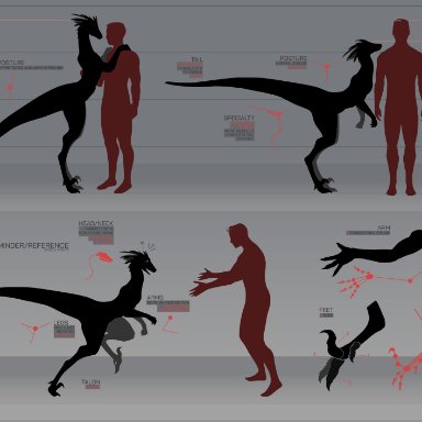 delta.dynamics, bunny (delta.dynamics), dinosaur, dromaeosaurid, human, mammal, reptile, scalie, theropod, <3, chart, claws, digitigrade, female, feral