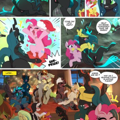 amaichix, aerial ace, buttercake pie(character), copycat (oc), drawing unique(character), fan character, honey milk (oc), moonshine (oc), noctalia, pinkie pie (mlp), queen chrysalis (mlp), slashing prices, spectre phase (oc), christmas, friendship is magic