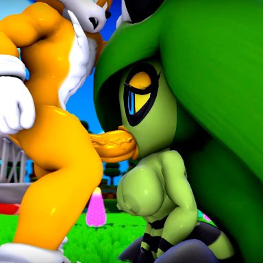 wector, miles prower, the deadly six, zeena, sega, sonic the hedgehog (series), canid, canine, fox, humanoid, mammal, zeti, 2 tails, 5 fingers, anthro