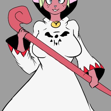 blackpatapon, noelle holiday, white mage, deltarune, cervid, mammal, anthro, clothed, clothing, female, horn, simple background, solo, teenager, video games