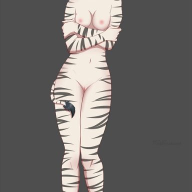 tommysamash, ellen (beastars), beastars, equid, equine, mammal, zebra, 5 fingers, 5 toes, anthro, black hair, black stripes, breasts, cleft of venus, crossed arms
