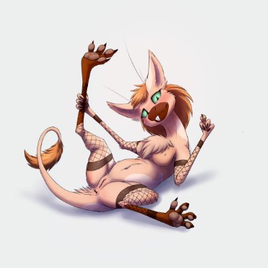 slowderpyguy, out-of-placers, mammal, yinglet, anus, arm warmers, armwear, blush, bodily fluids, breasts, brown body, brown fur, busty feral, claws, clothed
