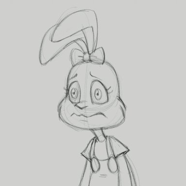kostos art, lagomorph, leporid, mammal, rabbit, angry, anthro, bodily fluids, bow on head, buckteeth, clothed, clothing, crying, female, holding knife