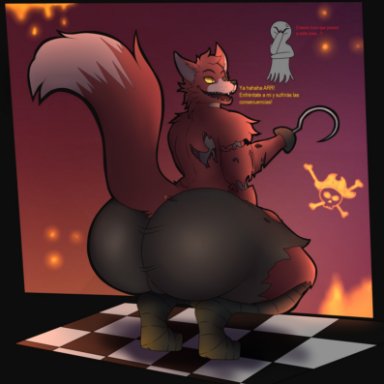 photolol.03, foxy (fnaf), five nights at freddy's, canid, canine, canis, fox, human, mammal, anthro, big butt, bone, butt, clothed, clothing